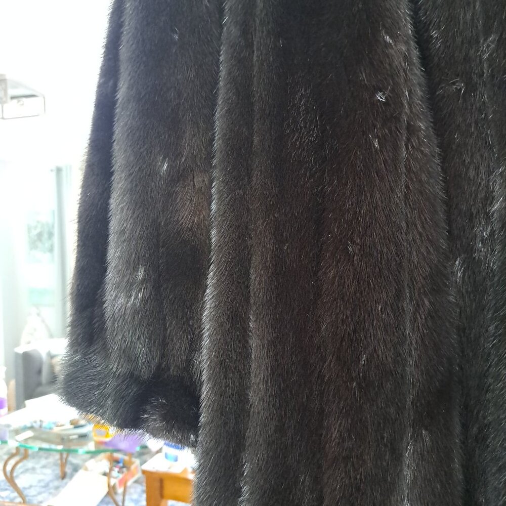 MINK COAT GENUINE FULL LENGTH 48IN SIZE 10 EXCELLENT CONDITION  48long 24in slee - Picture 5 of 16